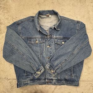 Jonny Q Denim Jacket Women's‎ Size Large Blue Button Front Long Sleeve